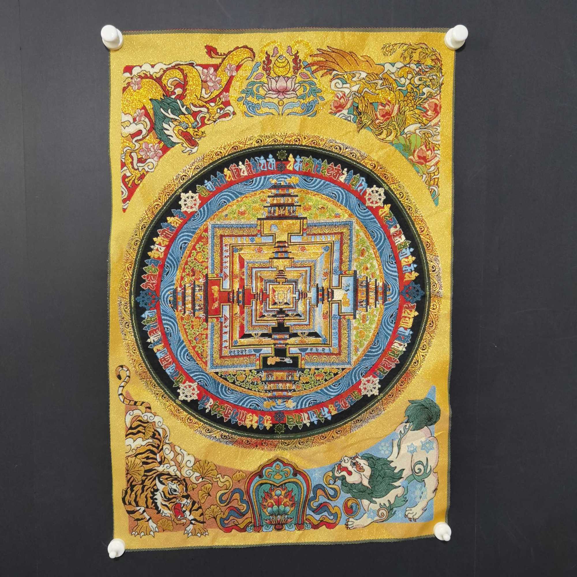 Traditional Hand-Painted Shakyamuni Buddha Thangka detail 5